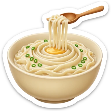 Rice noodles mixed with mashed potatoes sticker