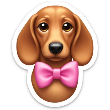 wiener dog with pink bow sticker