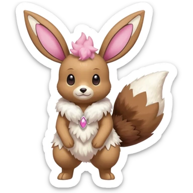 Lopunny-Buneary-Eevee-fusion (full body) sticker