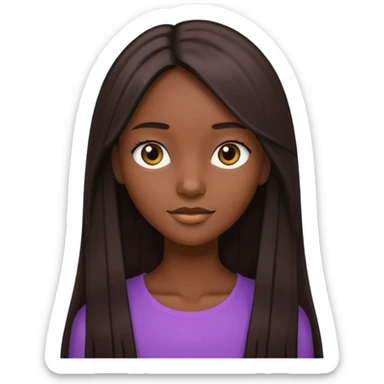 Chica morena delgada con pelo largo liso  sticker