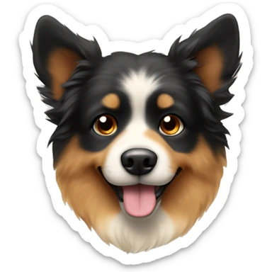 Black and Tan fluffy dog with pointy ears  sticker