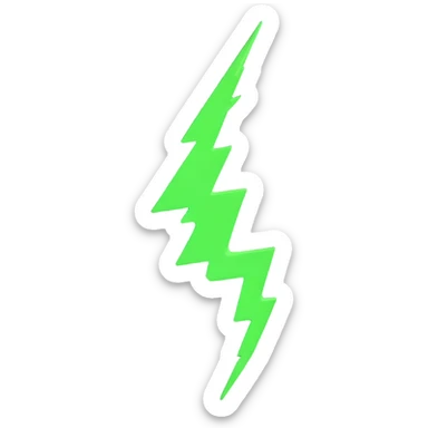 green lightning bolt, outlined with slight shadow sticker