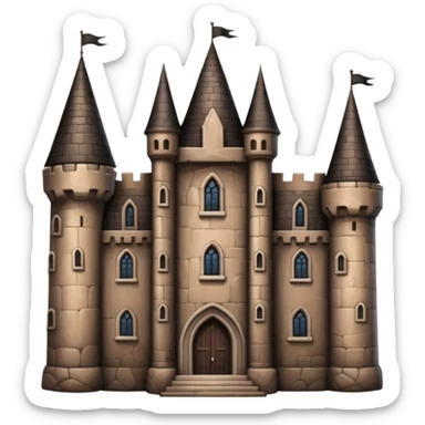 Brown dark acedamia castle sticker