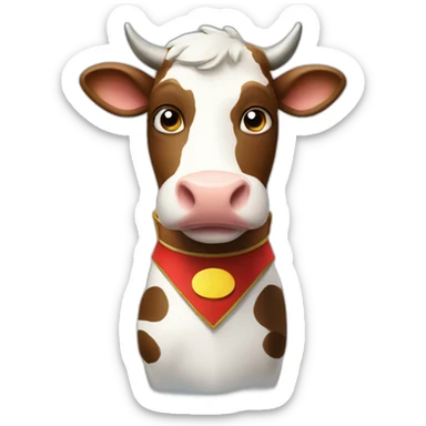 A super hero cow sticker