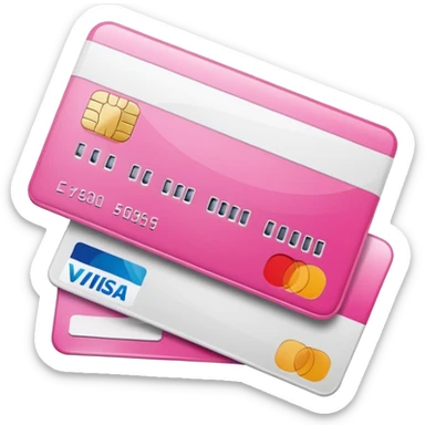 mix pink and white bank and credit card sticker