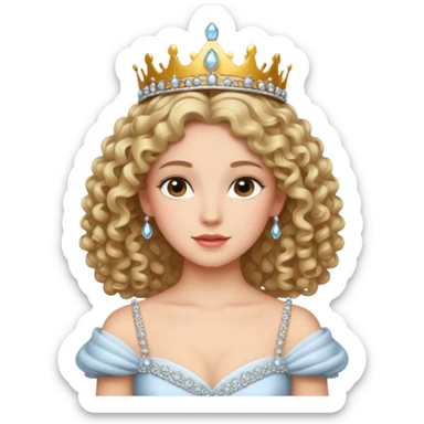 Princesa banca con el pelo rizado sticker