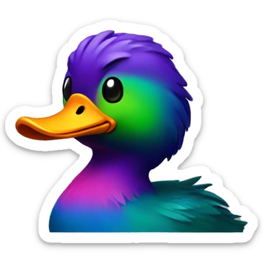 saturated colorful duck  sticker