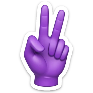 A 3D emoji-style hand pointing up with one finger (☝️), colored entirely in vibrant purple. Smooth, glossy texture, simple shading, no background. sticker