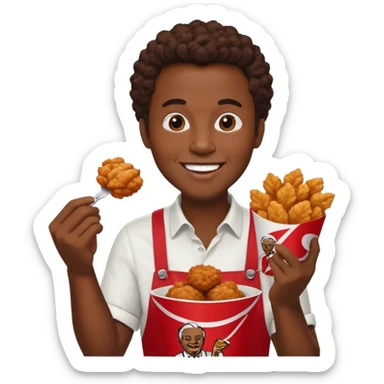 black guy eating kfc sticker