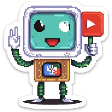 lottery scratcher ticket mascot with a YouTube play button, energetic vibe sticker
