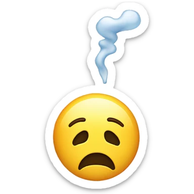 emoji face holdng nose, bad smell sticker