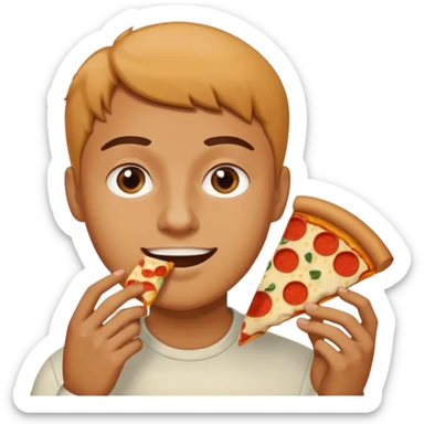 Pizza or hamburger in people  sticker