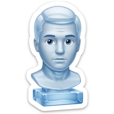 ice Sculpture bust man sticker