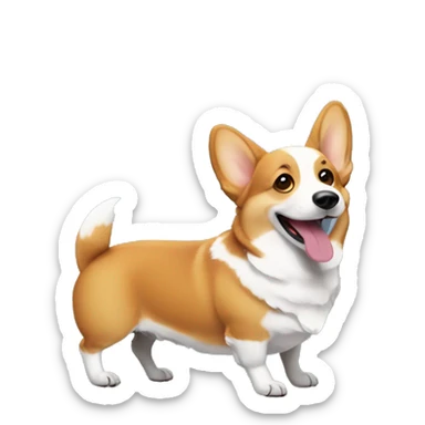 Corgi with balloons sticker