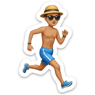 Running at the beach. sticker