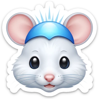 A mouse face with blue sun rays like a sun ☀️  sticker