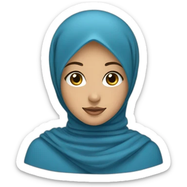 hijabi girl with blue hijab sticker