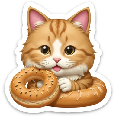Kedi simit yiyor sticker