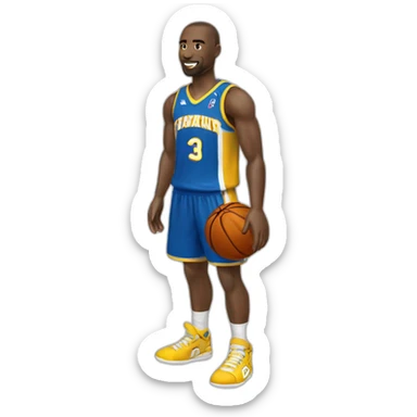 Basketteur peau blanc maillot 13 sticker