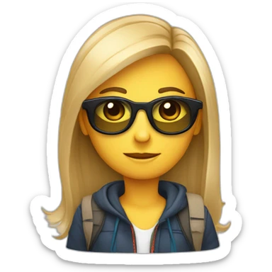 cara de persona mayor con gafas de sol sticker