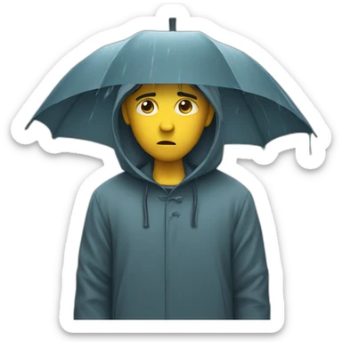 sad man in a raincoat  sticker