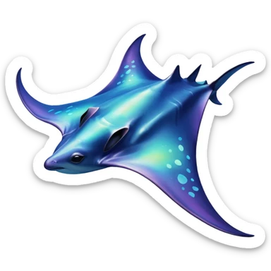 iridescent manta ray sticker