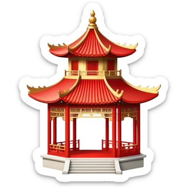 Small delicate Chinese pavilion sticker