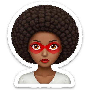 change her hair to a dark brown afro, dark brown eyes, and make the eye whites red sticker
