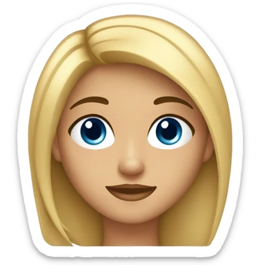 una chica pelo largo noreno ojos azules sticker