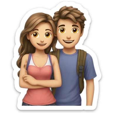 2 amoureux adolescents de la même couleur sticker