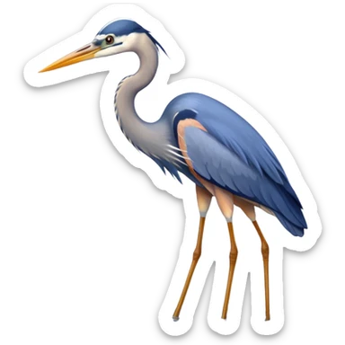 Blue heron walking by water fishing  sticker