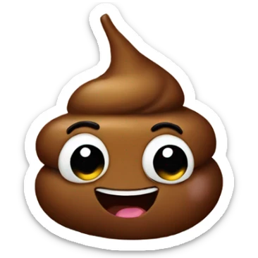 A poop in a happy poop sticker