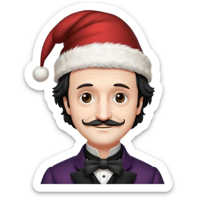edgar allan poe at christmas sticker