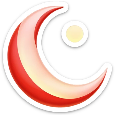 red crescent moon with glow sticker