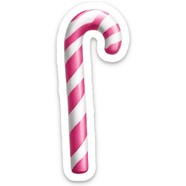 Pink and white candy cane sticker