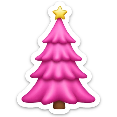 Pink Christmas tree sticker