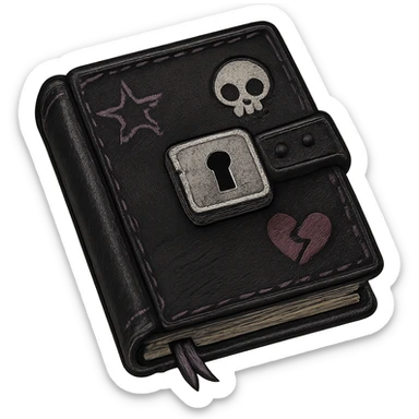 emo diary with lock, no background sticker