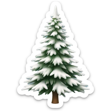  actual white fir christmas tree isolated.  sticker