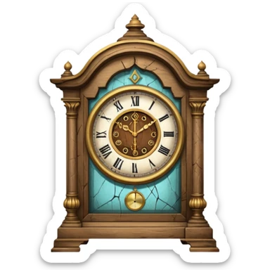 Whispering Clock old and creepy looking  sticker