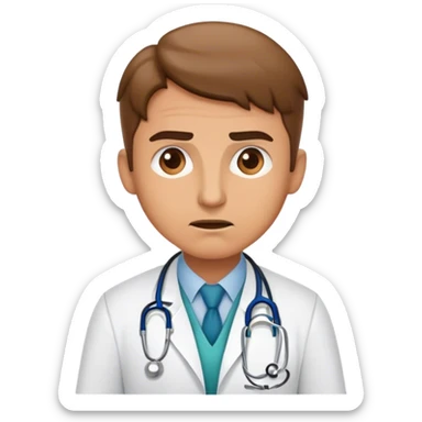 busy anoyed doctor says no sticker