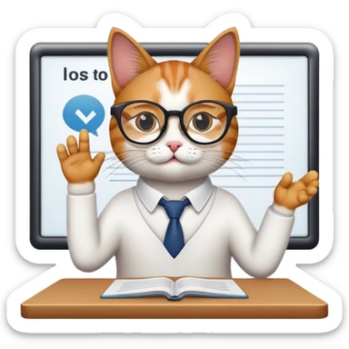 cat that makes a presentation sticker