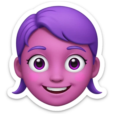 purple, pink and cute cartoony sticker
