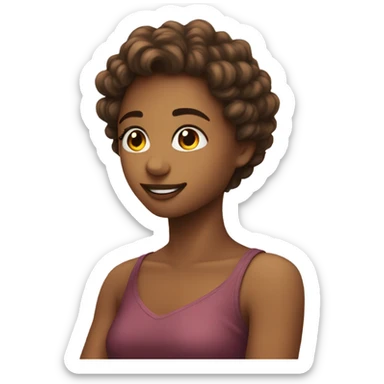 Flirty smile side profile with eye contact sticker