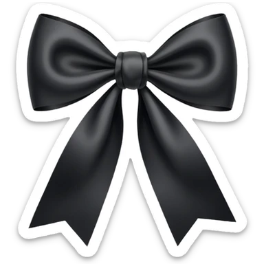 Black ribbon bow emoji  sticker