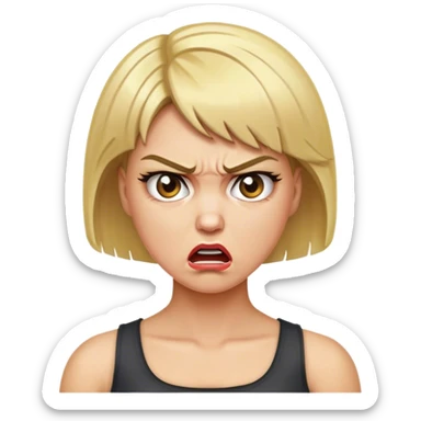 Angry blonde woman with Karen haircut sticker