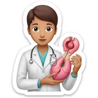 radiologist holding an image of the uterus sticker