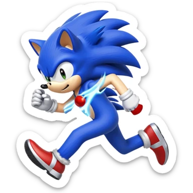 Sonic the hedgehog running away that is well done sticker