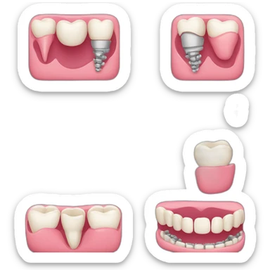 prosthetics and dental treatment prosthetics and tooth treatment in vector sticker