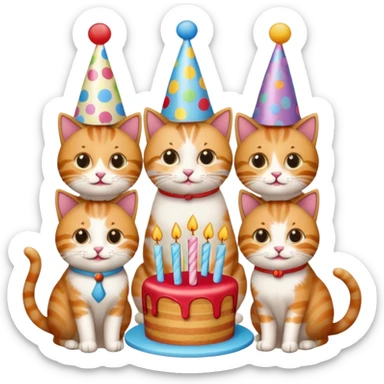 12 cats at a birthday party sticker