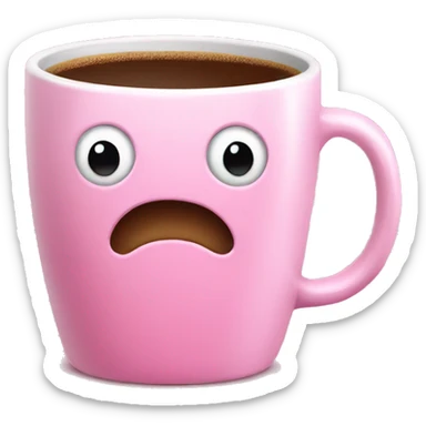 Pink cute mug filled with coffee  sticker